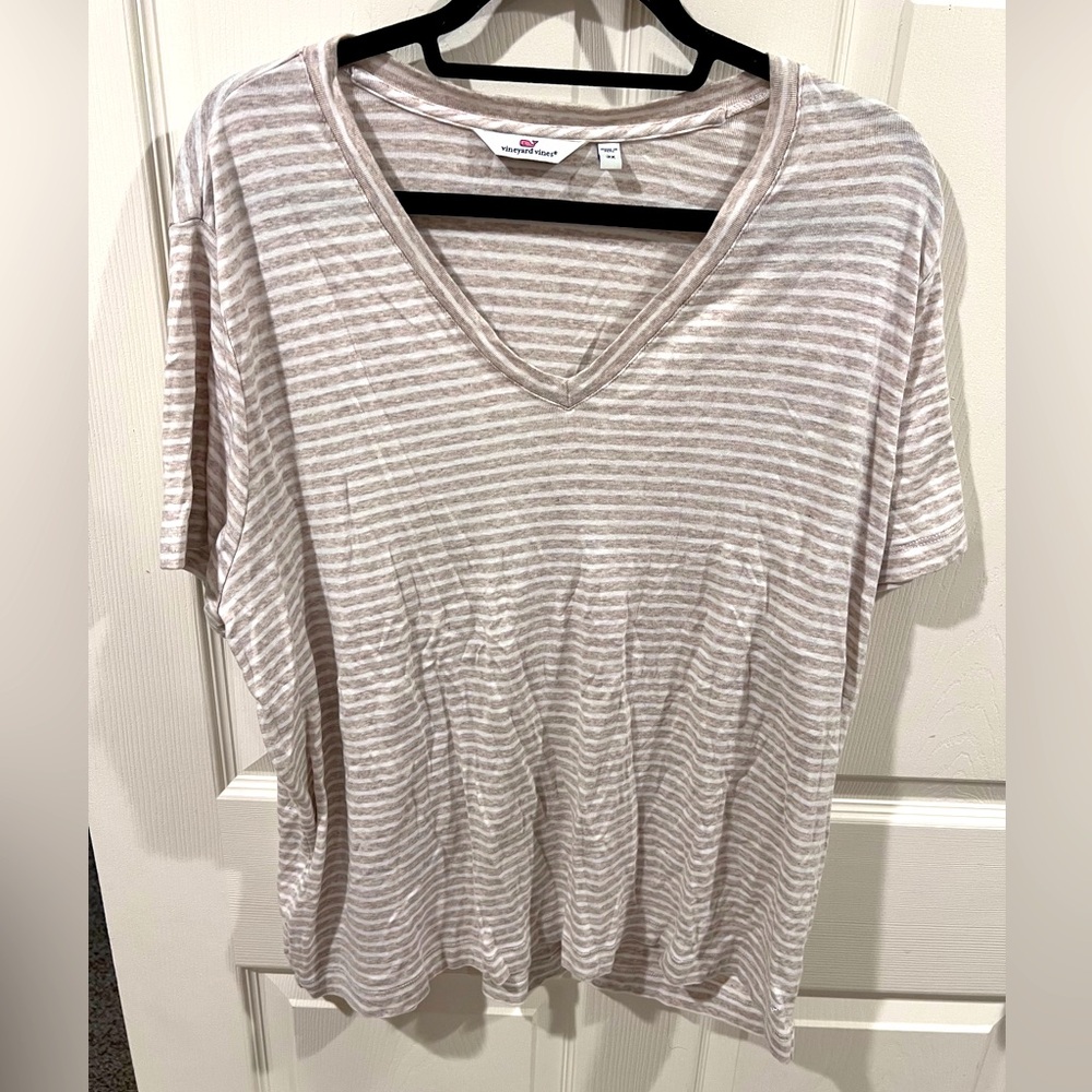 Vineyard Vines Stripped V-Neck Tee